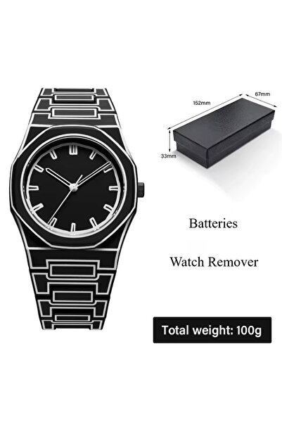 Store Kağıt Model Polikarbon Siyah Beyaz Dubai Saatleri, Su geçirmez, Kutulu