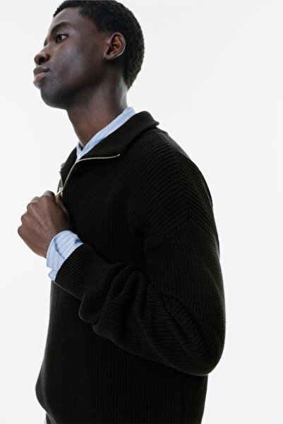 Pull & Bear Fermuarlı yaka kazak