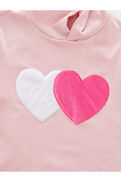 Take Two By Styli Girls Heart Patchwork Hoodie and Joggers Set