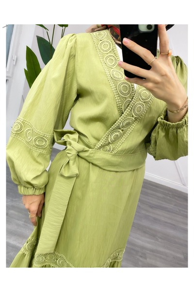 YEDİLALE Fisto Embroidered Waist-Tie Shirt Skirt Dual Set [36-44 Size Range]