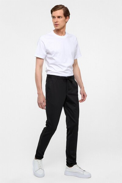 SÜVARİ Siyah Slim Fit Düz Pantolon