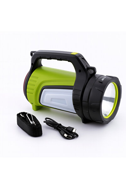 NZB Şarjlı Kamp Led Feneri Güçlü El Lambası 1200 Lümen 8W 6000 mAh 3 Işık Mod...