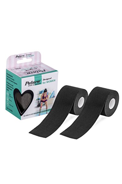 Patara شريط رياضي |   شريط كينيزيو لتخفيف الألم |   اللون الأسود |   5 سم × 5 متر |   2 علبة