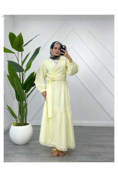 YEDİLALE Fisto Embroidered Waist-Tie Shirt Skirt Dual Set [36-44 Size Range]