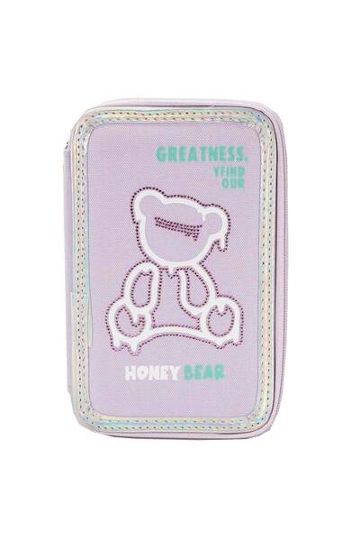Ceren Kırtasiye Bear &amp;   Deer Colorful Pencil Case Bd-Kcs224 - Purple Hon...