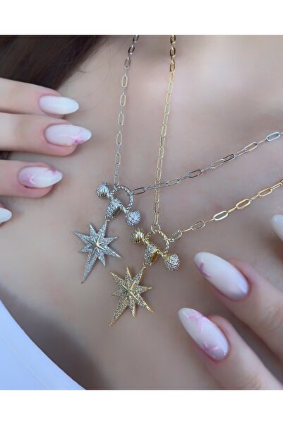 Tasarım Silver Polar Star Necklace