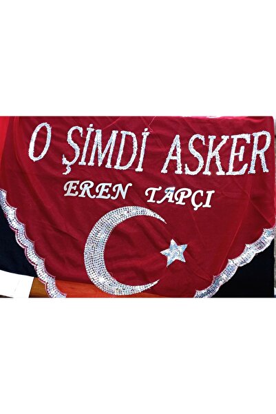 Duru Kişiye Özel isim yazılı O şimdi asker şalı kına örtüsü eldivenli tirşe ü...