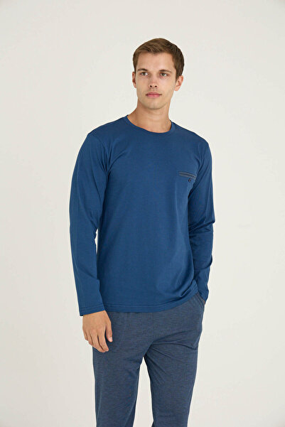 KLY Men's O-Neck Pajama Set Comfortable Sleepwear