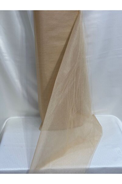 GÜRLEK TEKSTİL Bej Kristal Tül Araba Süs, Bohça Süs, Nişan Bohça Süs, Kapı Süsü Tülü, Doğum Günü Tülü 100x300cm,