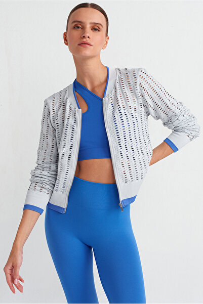 COMEUP Αθλητικό μπουφάν με διχτυωτό ύφος σε χρώμα πέτρας