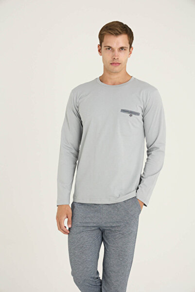 KLY Men's O-Neck Pajama Set Comfortable Sleepwear