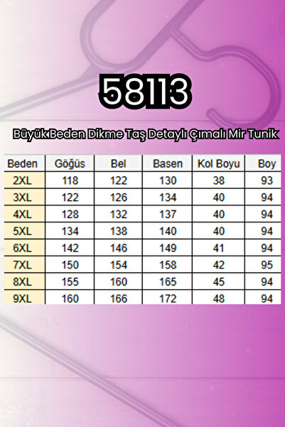 Eslina 58113 Μεγάλο μέγεθος Dikme Πέτρινο Λεπτομερές Στριγμένο Μιρ Τουνίκ - Μελιτζάνα