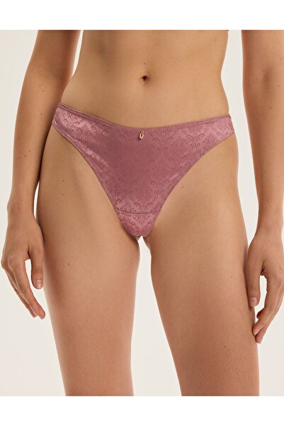 ESOTIQ Women's Thong Panties G-String Polyamide Patterned Design & Golden Pendant | Charm