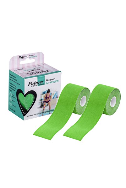 Patara شريط رياضي |   شريط كينيزيو لتخفيف الألم |   اللون الأخضر |   5 سم × 5 متر |   2 علبة