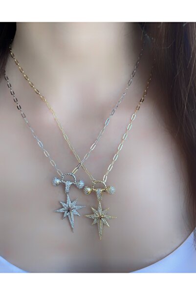 Tasarım Silver Polar Star Necklace