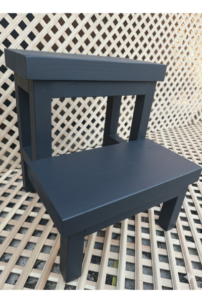 Nest WoodTr Doğal Ahşap Merdiven Basamak Tabure Banyo Mutfak Wc Doğal İki Bas...