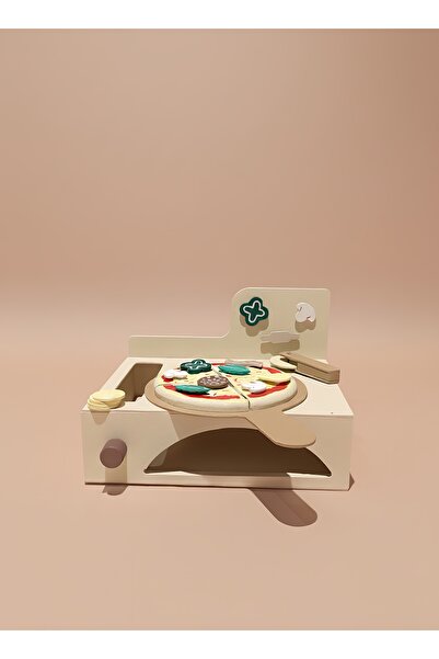 ETERNAL SUNSHINE Montessori Ahşap Fırınlı Pizza Oyuncak Seti - 13 Parça Eğitici Mutfak Oyunu (3 Yaş+)