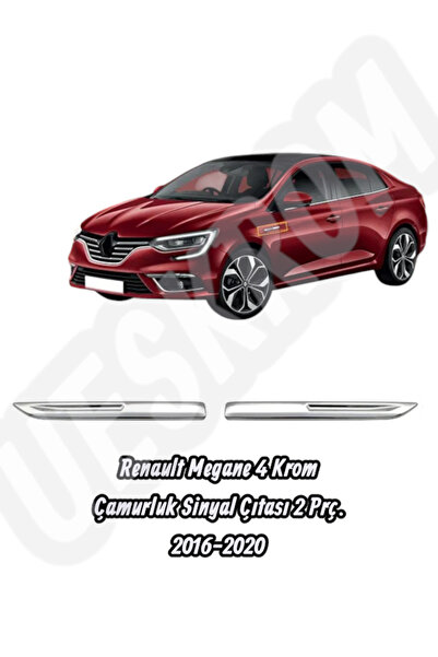 ueskrom Renault Megane 4 2016 - 2020 uyumlu Krom Çamurluk Sinyal Çıtası 2 Prç.