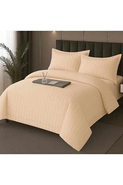 Pucioasa Διπλά κλινοσκεπάσματα σε πολυβαμβάκι damask, 4 τεμάχια, μπεζ καπουτσίνο