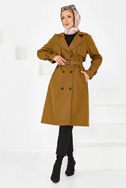 TOFİSA Kol Kemer Detaylı Düğmeli Miranda Treçkot Taba - 27599