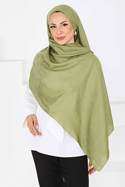 TOFİSA شال موناجرام عتيق باللون الكاكي - 27593