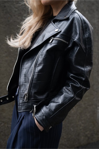 LAB 22 Black Croco Jacket