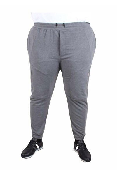Starbattal Large Size Classic Sweatpants with Vertical Zipper 25501 Anthracite Melange