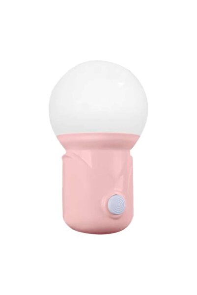 Dali Lampă de noapte pentru copii, montată pe priză, buton pornit/oprit, design cu bec, plastic roz
