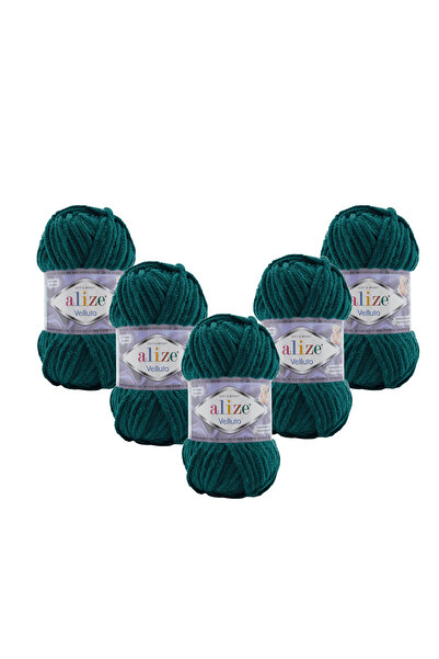 Alize 5 Pieces Velluto Velvet Hand Knitting Yarn 426 Pink