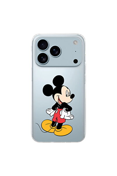 PrintiFy Apple iPhone 17 Pro Max İle Uyumlu Mickey Mouse 4 Baskılı Şeffaf Kılıf