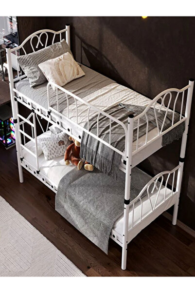 Avensis Argimo Orkide Genç Odası Metal Ranza ve Karyola 90 x 200 Beyaz