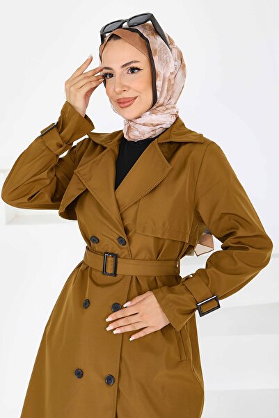 TOFİSA Kol Kemer Detaylı Düğmeli Miranda Treçkot Taba - 27599