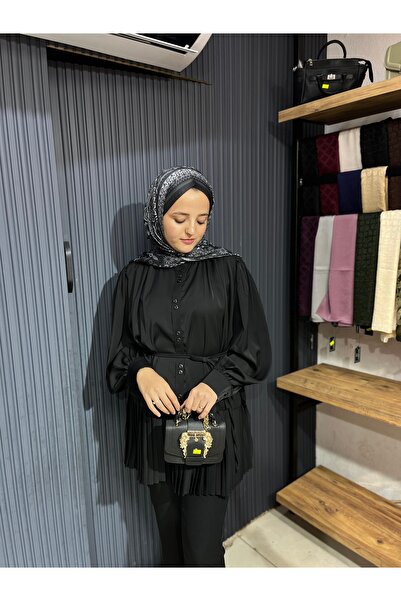 Sahrafashionn Piliseli saten gömlek