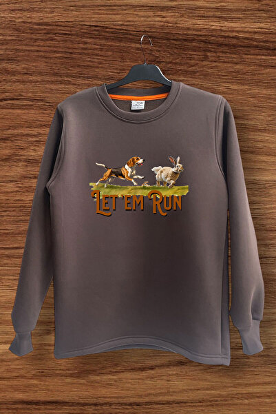 WİDİ Лов на зайци и ловни кучета Принтирана блуза с редовна кройка, 100% памук