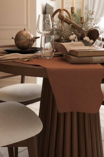 Woodenbend Monaco Ceviz Rengi Masa Sandalye Takımı 100x100 – 4 Doğal Hazeranlı Sandalyeli