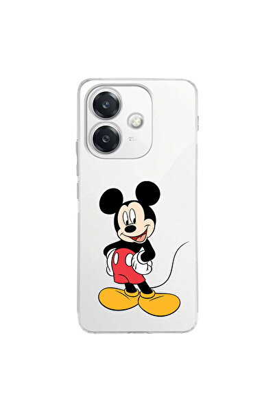PrintiFy Oppo A3 İle Uyumlu Mickey Mouse 5 Baskılı Kamera Korumalı Şeffaf Kılıf