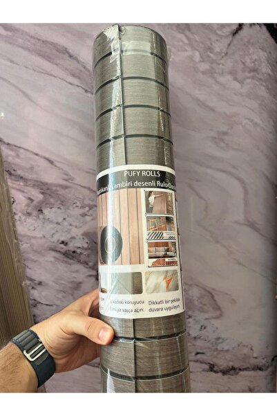 Renkli Duvarlar Yapışkanlı Akustik Panel Gri 3D 60cmx250cm 1 Adet SXP Lambiri Desenli Duvar Paneli Kağıdı 3107-2