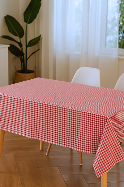MasterCar Gingham Red Linen Tablecloth, Gingham Picnic Cloth - Tablecloth - Table Cloth 60 X 60