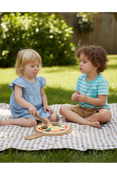 ETERNAL SUNSHINE Montessori 8 Parça Pizza Oyuncak Seti - Ahşap, Eğitici ve Güvenli