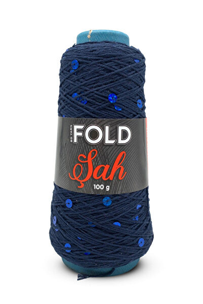 BD fold yarn Şah - 113L Lacivert Pullu İplik 100 Gr 265 Mt