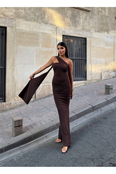 SEVENLINE Rochie Sandy pentru femei, lungime maxi, cu șal