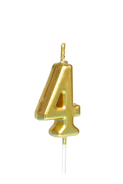 Share the Love Number Four Candle - Gold