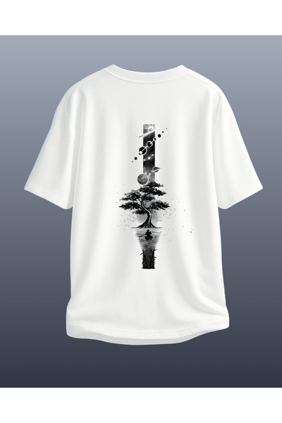 CATHECAT White Special Design Printed Oversize Unisex Tshirt