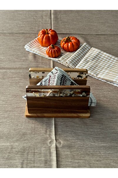 Meri Ev Gereçleri Akasya Footed Napkin Holder 19 cm