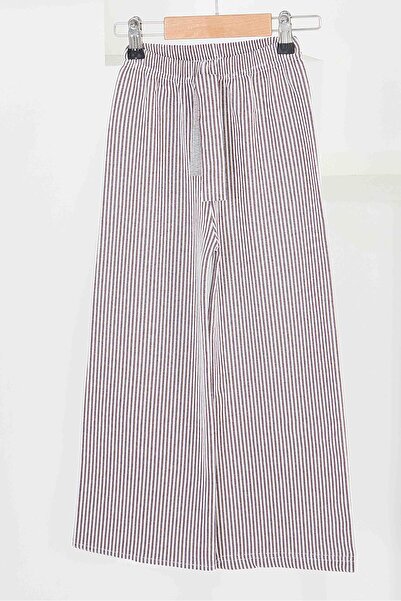 TOFİSA Κοριτσίστικο παντελόνι με μωβ ρίγες και ελαστική μέση - 27448