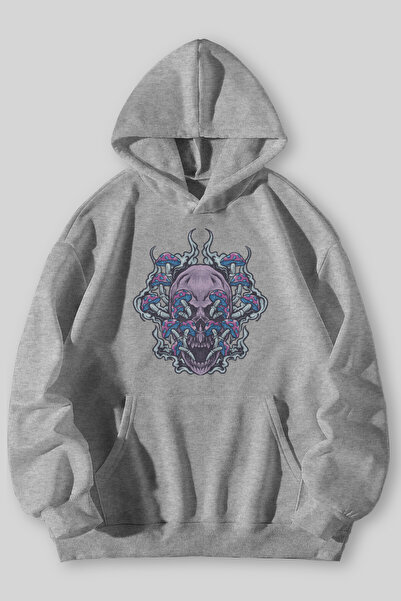 Harmandar Hanorac cu glugă unisex cu buzunar cangur, cu imprimeu BlueMushroom