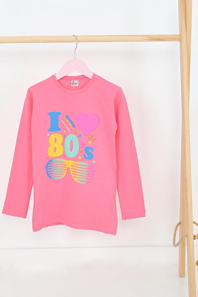 TOFİSA Дългоръкавна блуза с принт от рози за момичета - 27692