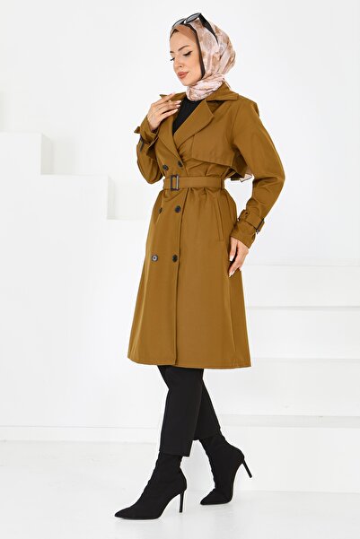 TOFİSA Kol Kemer Detaylı Düğmeli Miranda Treçkot Taba - 27599