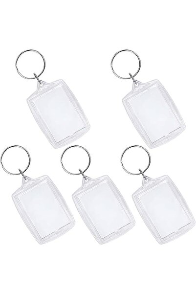 Slasa 5 قطع من حلقات مفاتيح الصور المصنوعة من الأكريليك الشفاف - إطارات فارغة...