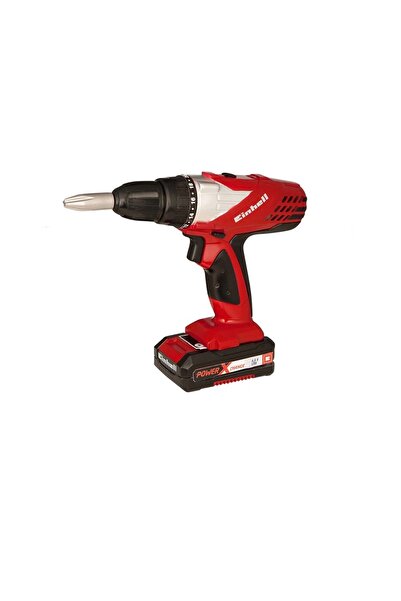 Einhell 7-piece electric screwdriver kit with removable battery and 4 screwdriving accessories, multicolor